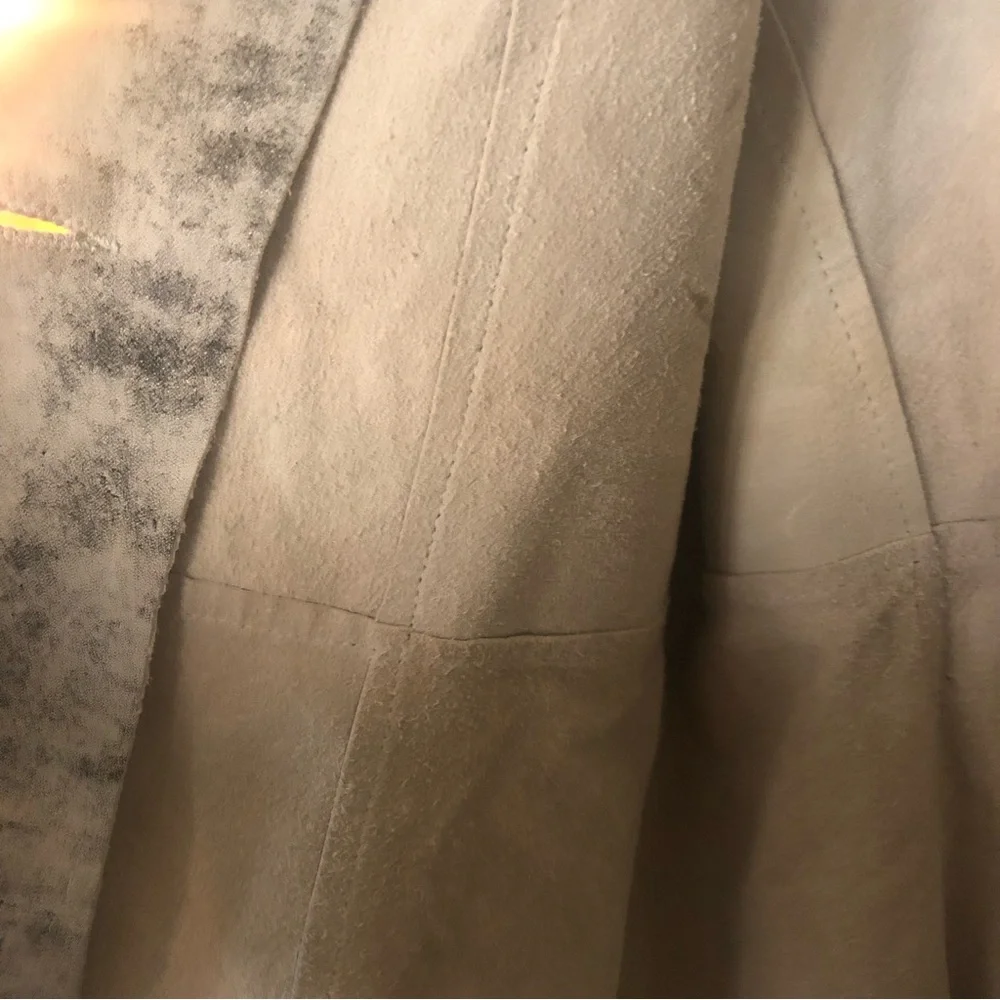 Vintage Distressed Grey Leather Blazer Sample One of a Kind sz S - Picture 6 of 7
